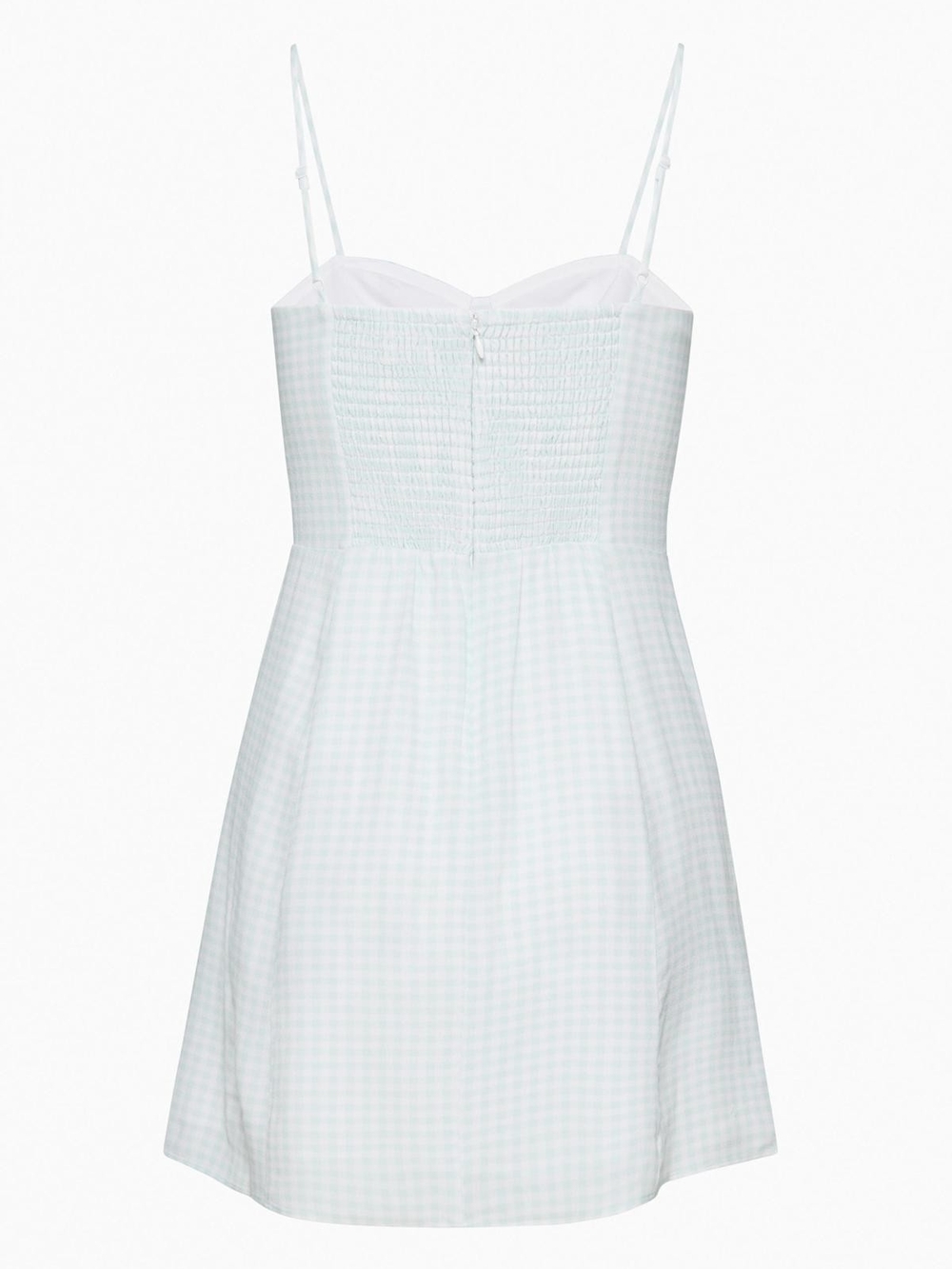 ARITZIA SUNDAY BEST Gingham Sweetheart Mini Dress in Pale Green - Picture 4 of 10